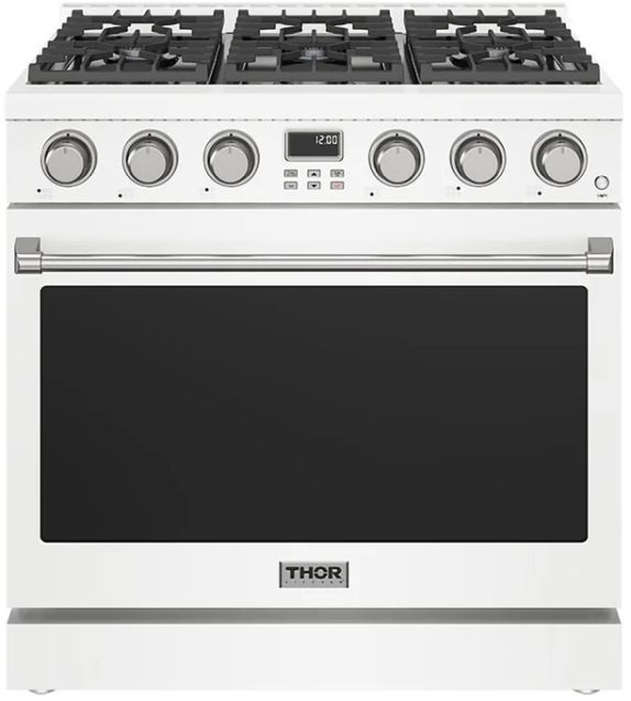Thor Kitchen® A Series 36" White Contemporary Freestanding Pro Style LP Gas Range-0