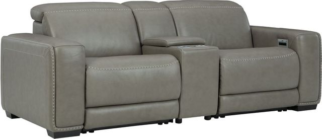 Signature Design by Ashley® Correze 3-Piece Gray Power Reclining Sectional with Console