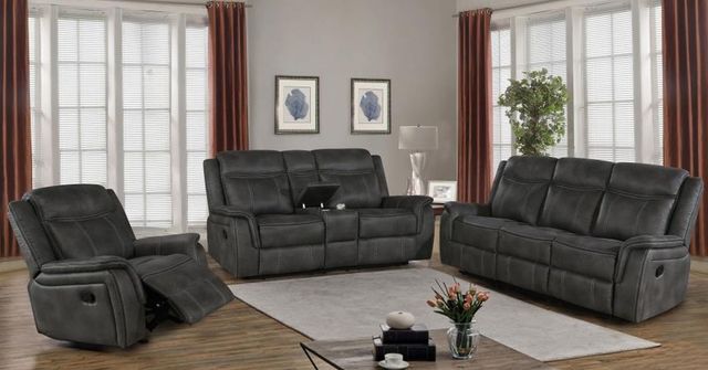 Coaster® Lawrence 2-Piece Charcoal Reclining Living Room Set-5