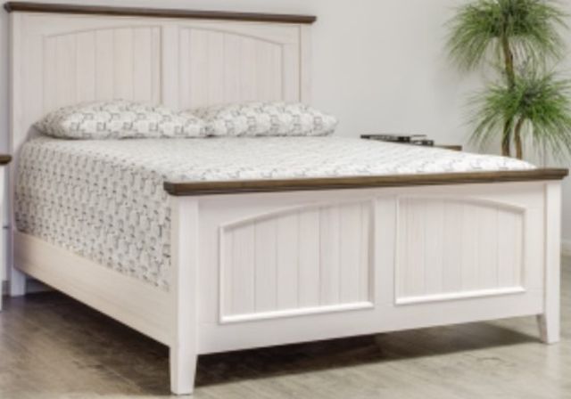 Mako Wood Furniture Sophia Brown/White Queen Panel Bed-0