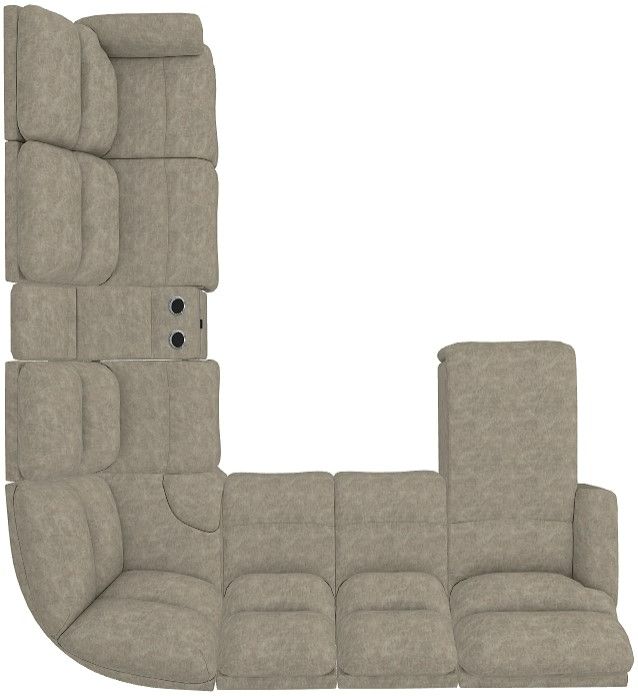 La-Z-Boy® Trouper 7-Piece Sable Reclining Sectional-2