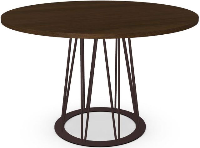 Amisco Customizable Calypso Round Dining Table with 48" Walnut Veneer Top-0