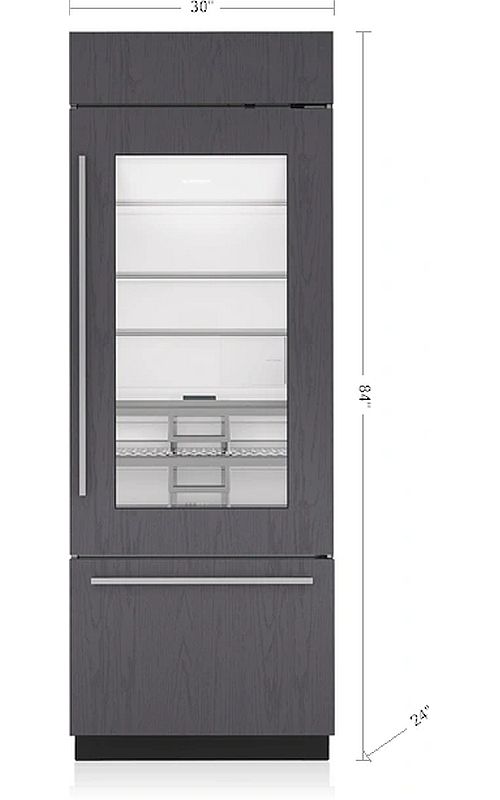Sub-Zero® Classic Series 30" 17 Cu. Ft. Panel Ready Right Hinge Built-In Bottom Freezer Refrigerator with Glass Door-3