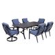 GatherCraft Charlotte 5-Piece Baltic Brown/Splendor Denim Aluminum Outdoor Dining Set-0
