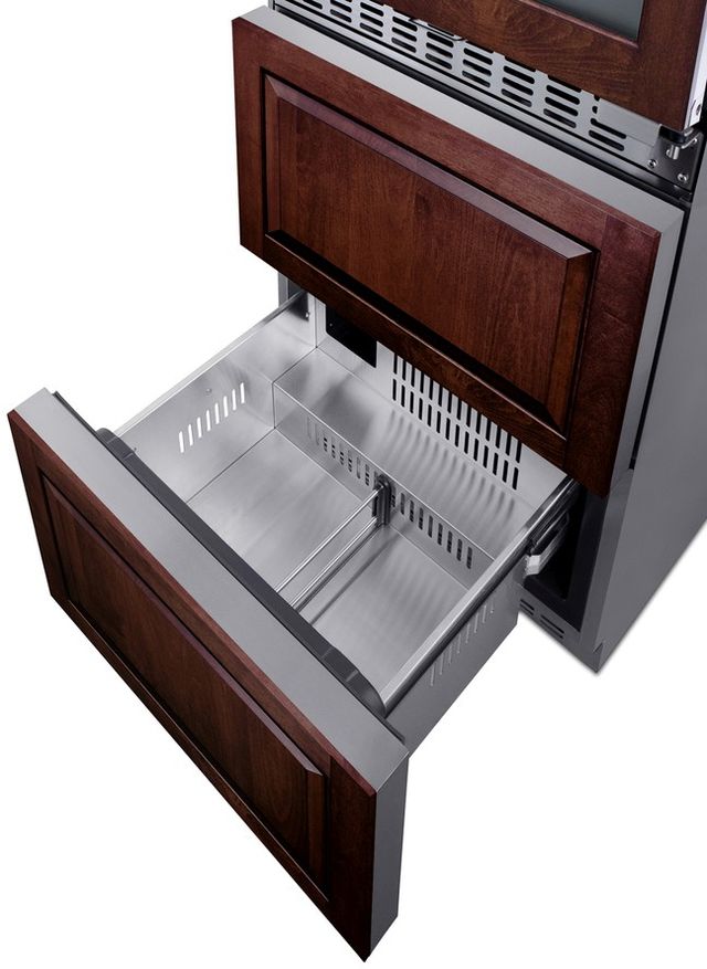 Summit® 24" Panel Ready Wine Cooler and Freezer Drawers-7
