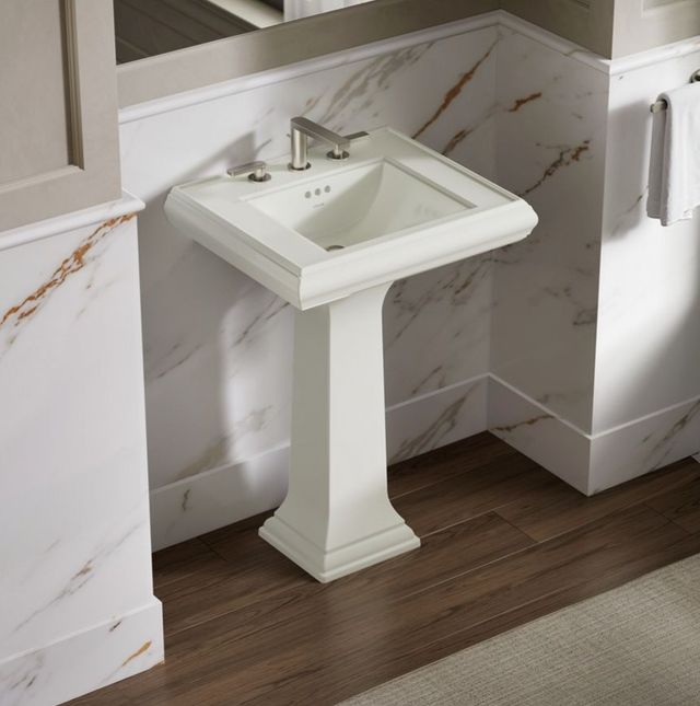 Kohler Memoirs® Classic Dune 24.25" x 20" 3-Holes Rectangular Pedestal Bathroom Sink-2