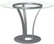Amisco Customizable Dalia Clear Glass Round Table with Metal Turnip Base-0