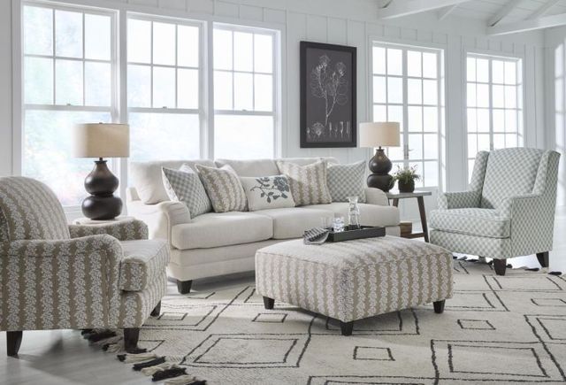 Fusion Furniture Whisper Fog Wallflower Wheat Cocktail Ottoman-1