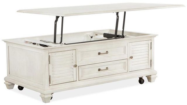 Magnussen Home® Newport Alabaster Cocktail Table with Casters-2