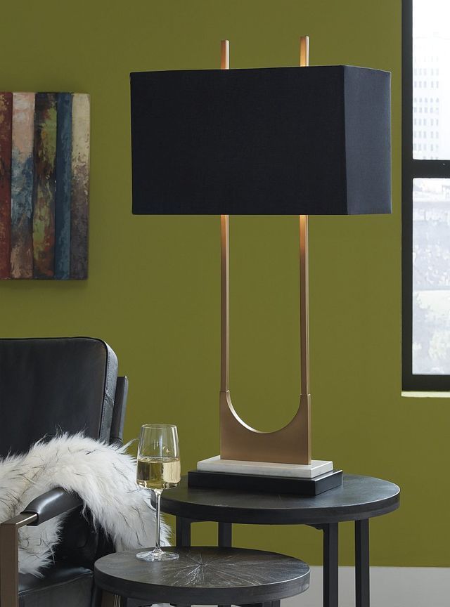 Signature Design by Ashley® Malana Black/Brass Table Lamp-2