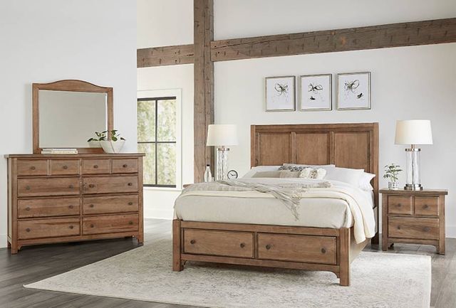 Vaughan-Bassett Cool Farmhouse Natural King Panel Storage Bed-1