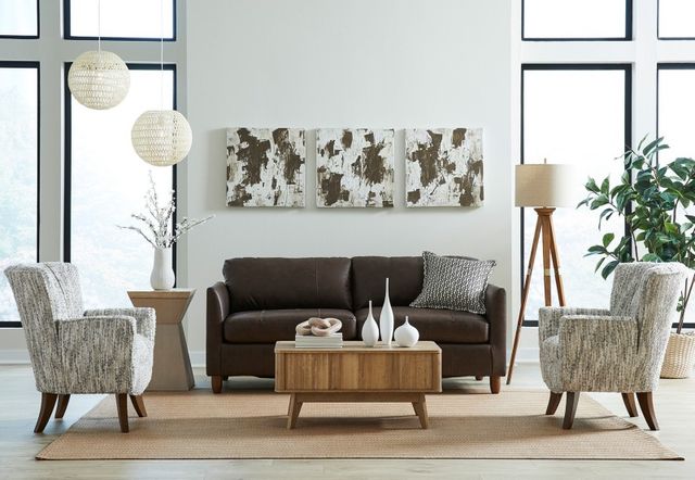Best® Home Furnishings Customizable Bayment Leather Queen Memory Foam Sofa Sleeper with Dark Walnut Legs-4