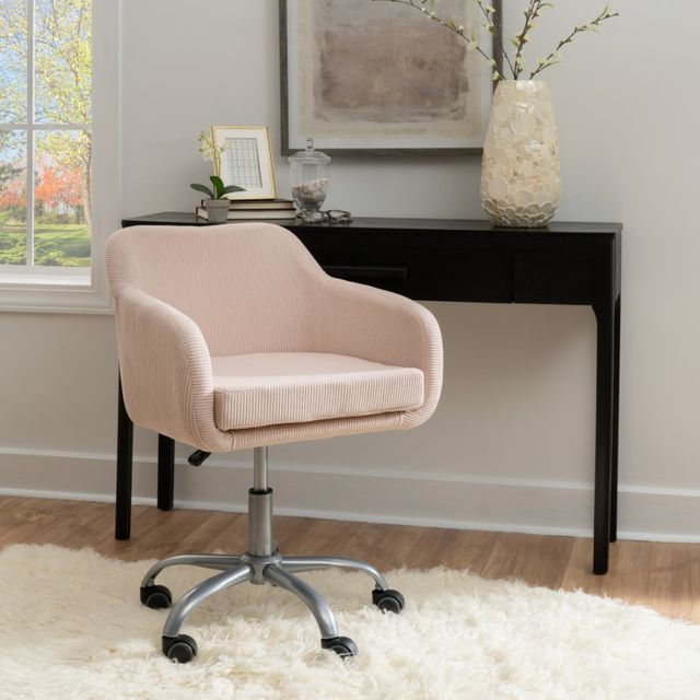 Linon Coco Pink Cord Office Chair-1