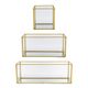 A & B Home 3-Piece Gold Glass Box Set-0