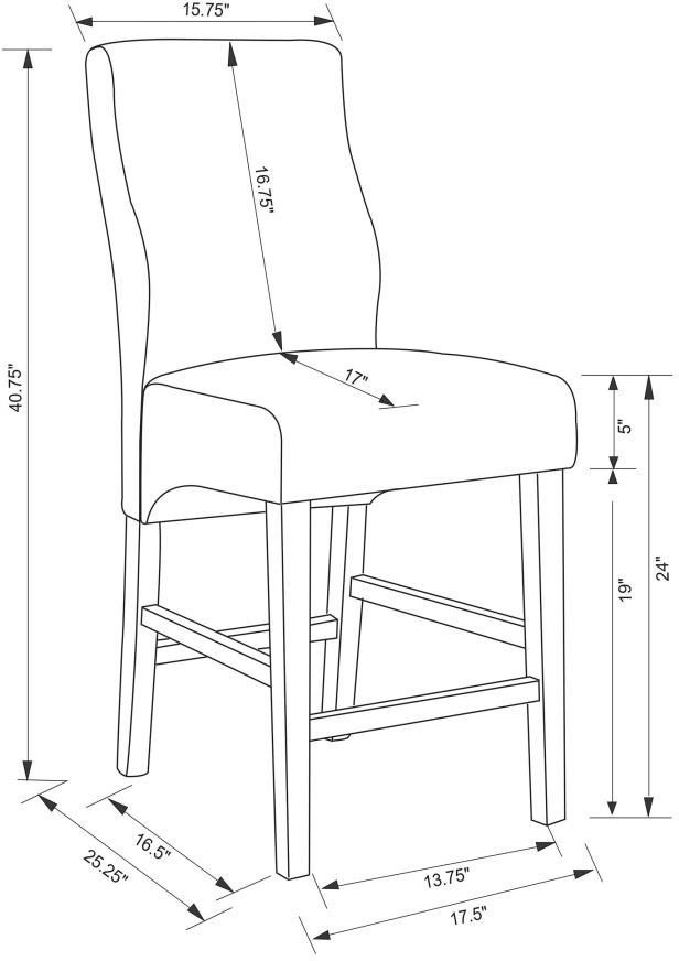 Coaster® Mulberry 2-Piece Grey/Cappuccino Upholstered Counter Stools-8