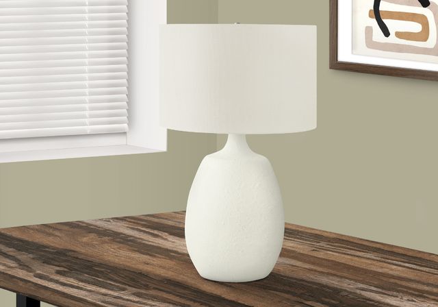 Monarch Specialties Inc. 26"H Cream Resin Table Lamp-4