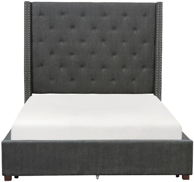 Homelegance® Fairborn Gray Upholstered Eastern King Platform Bed-2