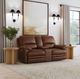 Flexsteel® David Pecan Power Reclining Loveseat with Console, Power Headrests and Lumbar-3