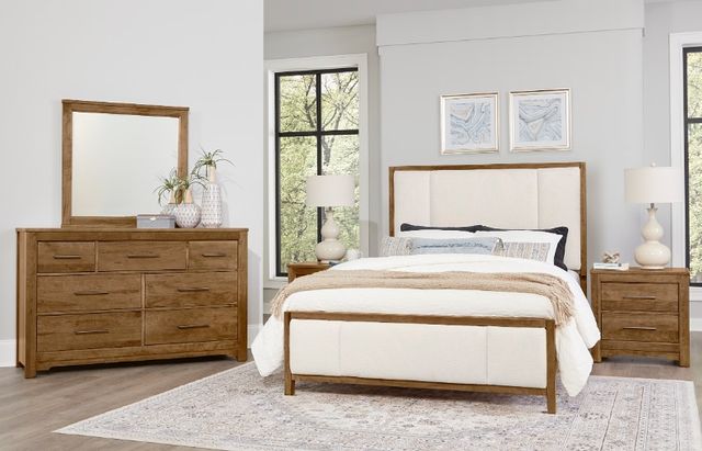 Artisan & Post by Vaughan-Bassett Crafted Cherry by Ben & Erin Napier Medium Cherry/White Queen Upholstered Panel Bed -3