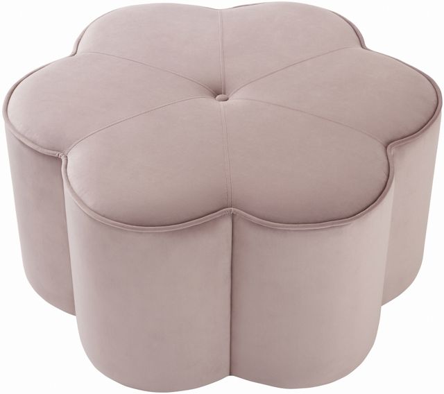 Meridian Furniture Daisy Pink Velvet Ottoman-1