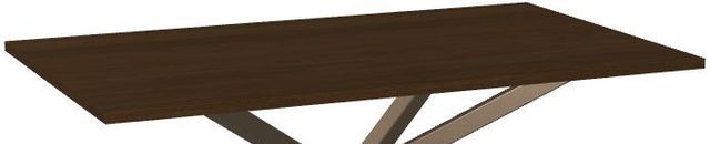 Amisco Customizable Asterisk Walnut 60" Rectangular Table with Metal Stand-1