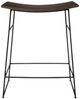 Uttermost® Thura Walnut Counter Stool with Dark Gunmetal Legs-3