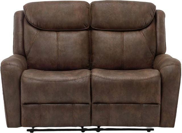 Monarch Specialties Inc. Brown Faux Leather Power Reclining Loveseat with USB Ports-0