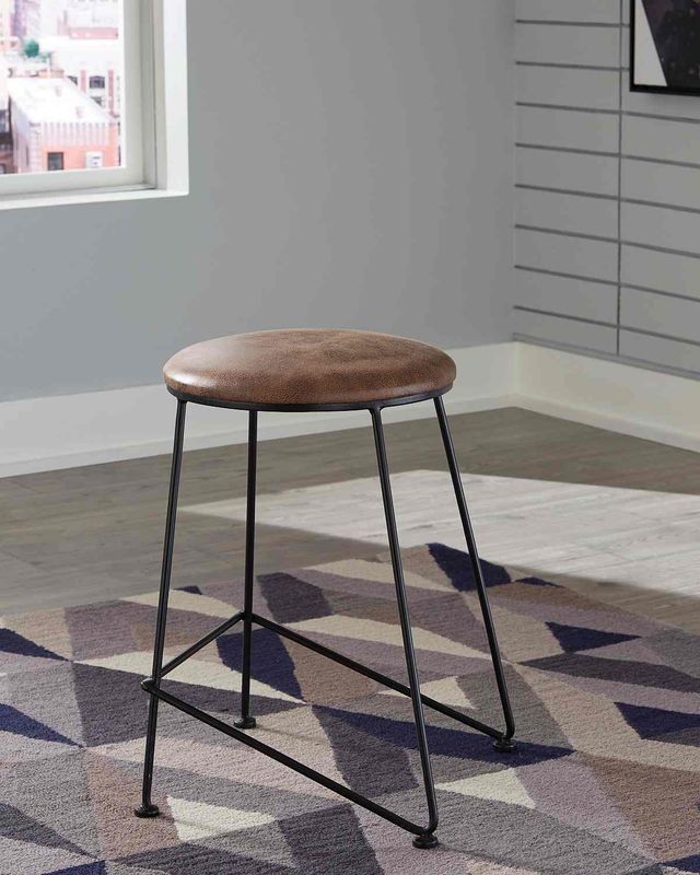 Coaster® Saddle and Dark Gunmetal Counter Stool-1