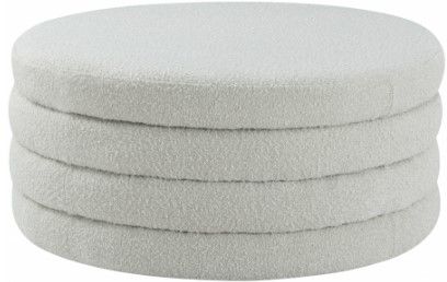 Meridian Furniture Aphia Cream Ottoman-0