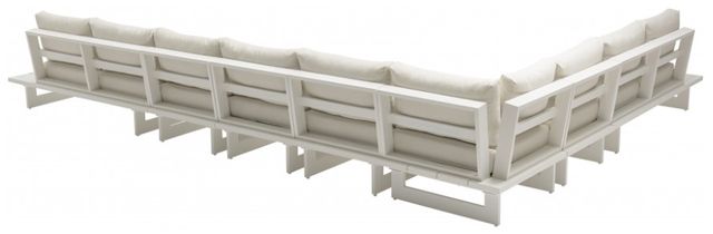 Meridian Furniture Maldives 4-Piece Cream/White Aluminum/Fabric 185" Outdoor Modular Sectional-2