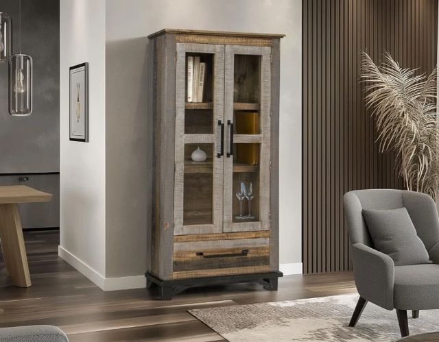 International Furniture Direct Loft Brown Brown/Gray Cabinet-1