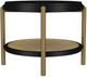 Coaster® Arini Black End Table with Aged Brass Base-3