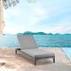 Armen Living Menorca Gray Aluminum/Fabric Outdoor Chaise Lounge-1
