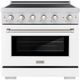 ZLINE Paramount 36" Satin Stainless Steel Pro Style Induction Range with White Matte Door-0