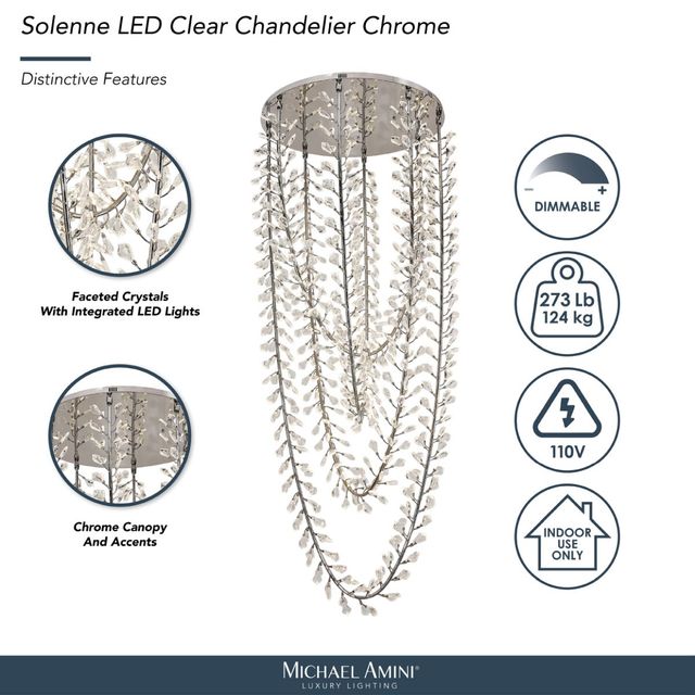 Michael Amini® Solenne Chrome Chandelier-3