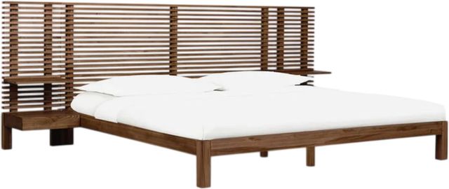 Modus Furniture Tanner Brown Roux Eastern King Panel Bed with Integrated Nightstands-0
