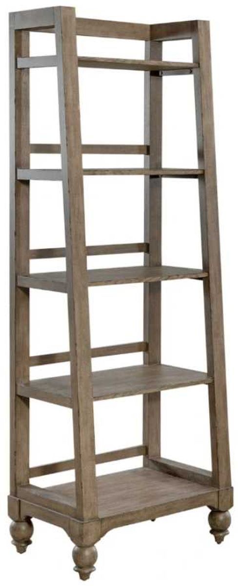 Liberty Furniture Americana Farmhouse Dusty Taupe Leaning Pier Bookcase-0
