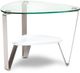 BDI Dino™ 1347 Glass Top End Table with Gloss White Shelf-0