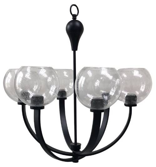 YHD Matte Black 6-Light Chandelier-2