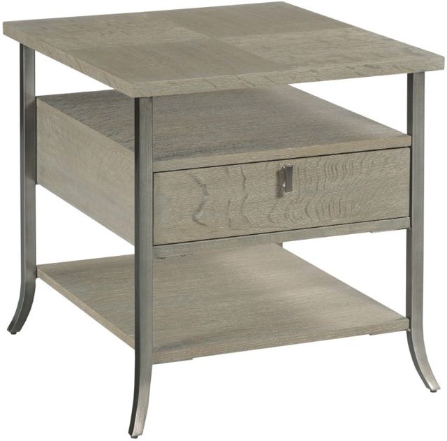 Hammary® Creston Rockford Natural Gray Rectangular End Table with Silver Frame-0