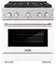 ZLINE Paramount 30" 4.2 Cu. Ft. Satin Stainless Steel Gas Range with 4 Burner DuoPro™ Cooktop and Convection Gas Oven with White Matte Door-0