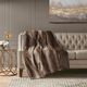 Olliix by Madison Park Zuri Tan 60x70" Polyester Faux Tip Dyed Brushed Long Fur Throw-2