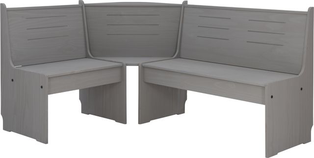 Linon Willow 3-Piece Gray Corner Nook Set-3