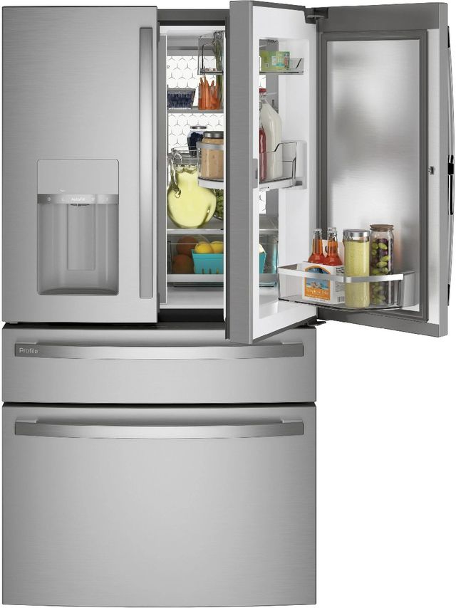 GE Profile™ 36" 27.6 Cu. Ft. Fingerprint Resistant Stainless Steel Freestanding French Door Refrigerator-4