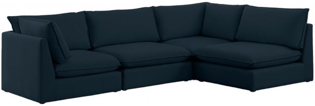 Meridian Furniture Mackenzie 4-Piece Navy Modular Sectional Set-1