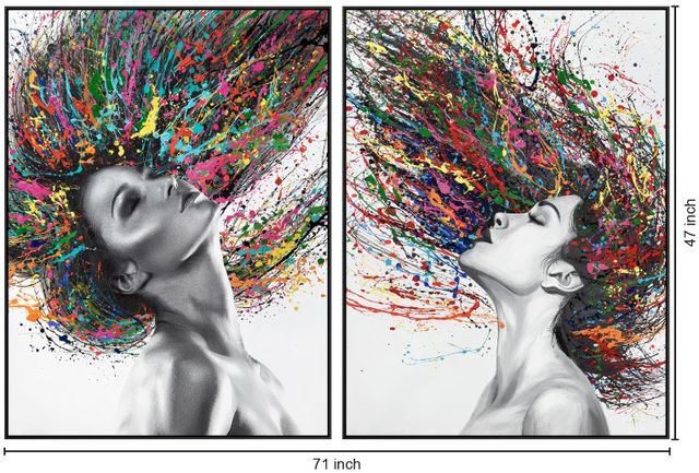 Classy Living Vibrant 2-Piece Vivid Muse: Dual Color Splash Wall Art Set-2