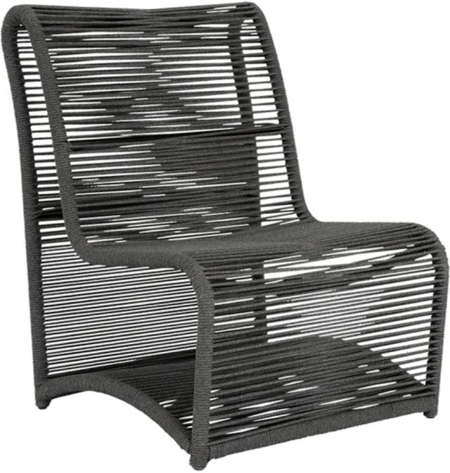 Sunset West Milano Slate Metal/Natural Fibers Outdoor Armless Club Chair-0