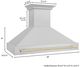 ZLINE Autograph Edition 48" Satin Stainless Steel Wall Mounted Range Hood with Polished Gold Handle-2