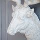 A & B Home Darby Aged White Deer Head Wall Accent-4