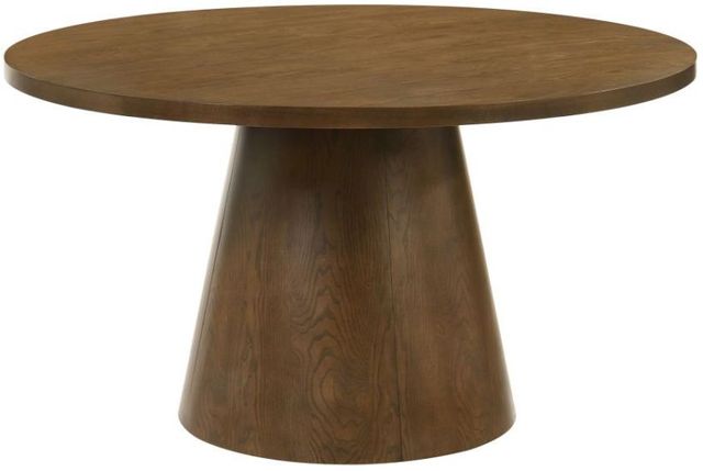Coaster® Franklin Dark Brown Pedestal Dining Table-0